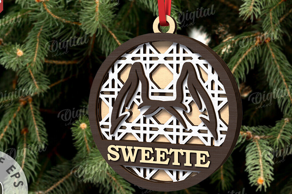 Intra απο ξύλο plywood 3mm-4mm πάχος –  κοπής με λέιζερ Χριστουγεννιάτικο στολίδι για κατοικίδια Δίασταση  20x20 cm INTRAFABR-108026334