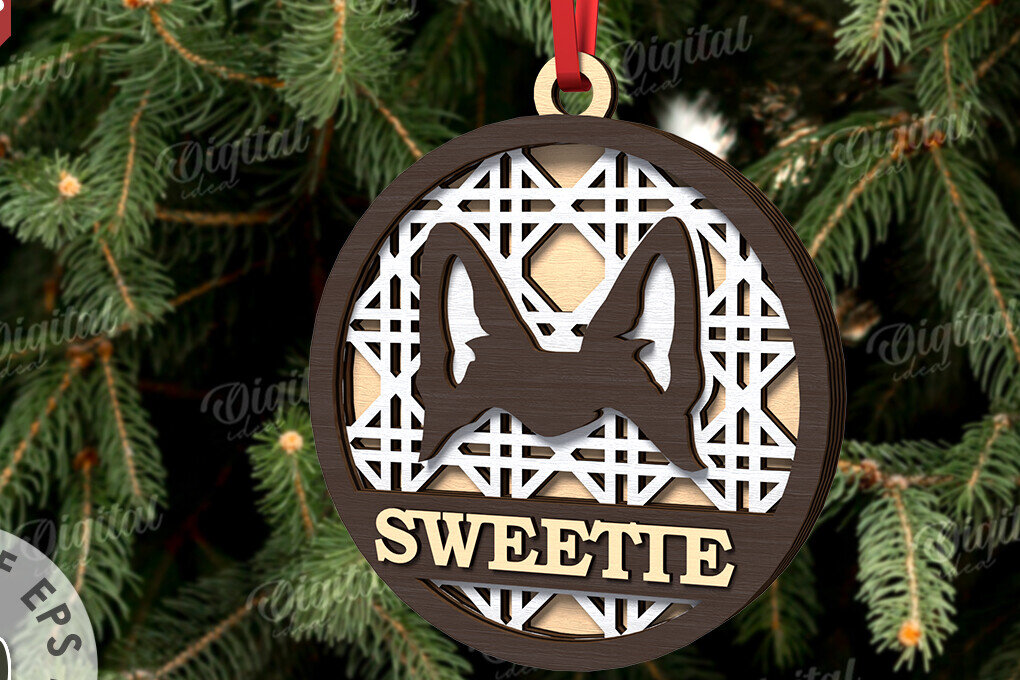 Intra απο ξύλο plywood 3mm-4mm πάχος –  κοπής με λέιζερ Χριστουγεννιάτικο στολίδι για κατοικίδια Δίασταση  20x20 cm INTRAFABR-108026382