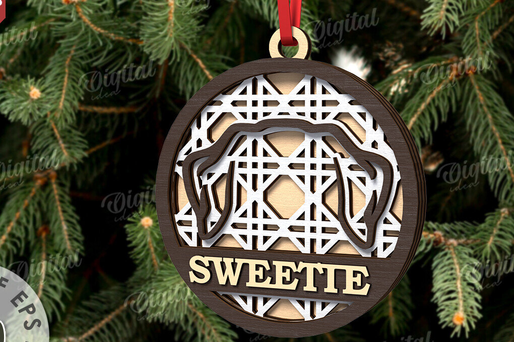 Intra απο ξύλο plywood 3mm-4mm πάχος –  κοπής με λέιζερ Χριστουγεννιάτικο στολίδι για κατοικίδια Δίασταση  20x20 cm INTRAFABR-108026172