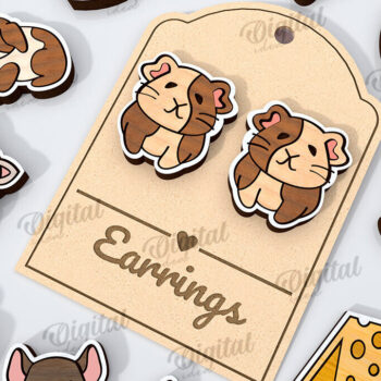 Intra απο ξύλο plywood 3mm-4mm πάχος – Σκουλαρίκια για κατοικίδια Πακέτο κοπής με λέιζερ Δίασταση 5x5 cm INTRAFABR-115295395 - Image 1