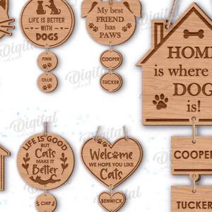 Intra απο ξύλο plywood 3mm-4mm πάχος – Pets Personalized Decors Πακέτο Lasercut Δίασταση  20x20 cm INTRAFABR-123768250