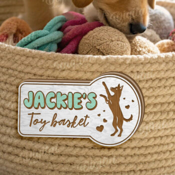 Intra απο ξύλο plywood 3mm-4mm πάχος – Κοπή λέιζερ με καλάθι παιχνιδιών για κατοικίδια Δίασταση 20x20 cm INTRAFABR-123435301 - Image 1