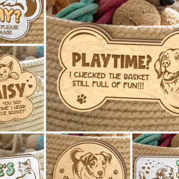 Intra απο ξύλο plywood 3mm-4mm πάχος – Καλάθι παιχνιδιών για κατοικίδια Ετικέτες Πακέτο κοπής με λέιζερ Δίασταση  20x20 cm INTRAFABR-123422752 - Image 1