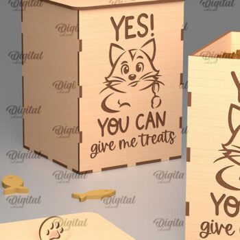 Intra απο ξύλο plywood 3mm-4mm πάχος – Pets Treats Boxes Πακέτο κοπής με λέιζερ Δίασταση  20x20 cm INTRAFABR-98654638 - Image 6