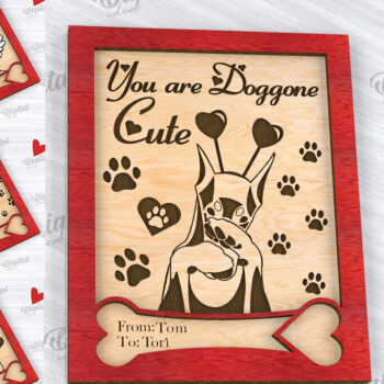 Intra απο ξύλο plywood 3mm-4mm πάχος – Πακέτο κοπής με λέιζερ Κάρτες Αγίου Βαλεντίνου για κατοικίδια Δίασταση  20x20 cm INTRAFABR-111673865 - Image 1