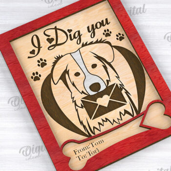 Intra απο ξύλο plywood 3mm-4mm πάχος – Κάρτα για την Ημέρα του Αγίου Βαλεντίνου για κατοικίδια, Δίασταση  20x20 cm INTRAFABR-111610732 - Image 1