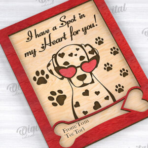 Intra απο ξύλο plywood 3mm-4mm πάχος – Κάρτα για την Ημέρα του Αγίου Βαλεντίνου για κατοικίδια, Δίασταση  20x20 cm INTRAFABR-111610481