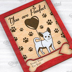 Intra απο ξύλο plywood 3mm-4mm πάχος – Κάρτα για την Ημέρα του Αγίου Βαλεντίνου για κατοικίδια, Δίασταση  20x20 cm INTRAFABR-111610566