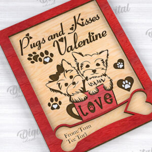 Intra απο ξύλο plywood 3mm-4mm πάχος – Κάρτα για την Ημέρα του Αγίου Βαλεντίνου για κατοικίδια, Δίασταση  20x20 cm INTRAFABR-111610621