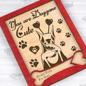 Intra απο ξύλο plywood 3mm-4mm πάχος – Κάρτα για την Ημέρα του Αγίου Βαλεντίνου για κατοικίδια, Δίασταση  20x20 cm INTRAFABR-111610663