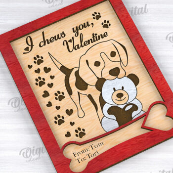 Intra απο ξύλο plywood 3mm-4mm πάχος – Κάρτα για την Ημέρα του Αγίου Βαλεντίνου για κατοικίδια, Δίασταση  20x20 cm INTRAFABR-111610687 - Image 1