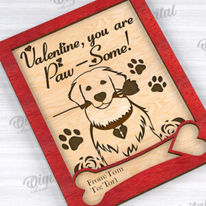 Intra απο ξύλο plywood 3mm-4mm πάχος – Κάρτα για την Ημέρα του Αγίου Βαλεντίνου για κατοικίδια, Δίασταση  20x20 cm INTRAFABR-111610258