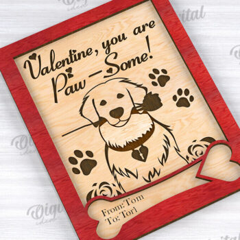 Intra απο ξύλο plywood 3mm-4mm πάχος – Κάρτα για την Ημέρα του Αγίου Βαλεντίνου για κατοικίδια, Δίασταση  20x20 cm INTRAFABR-111610258 - Image 1