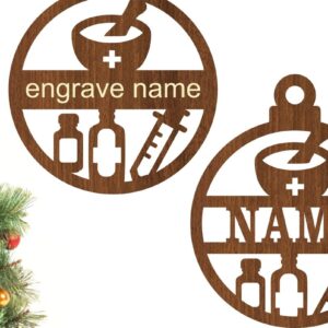 Intra απο ξύλο plywood 3mm-4mm πάχος – Φαρμακοποιός Χριστουγεννιάτικο Στολίδι Laser Δίασταση 20x20 cm INTRAFABR-80108758