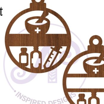 Intra απο ξύλο plywood 3mm-4mm πάχος – Φαρμακοποιός Χριστουγεννιάτικο Στολίδι Laser Δίασταση 20x20 cm INTRAFABR-80108758 - Image 3