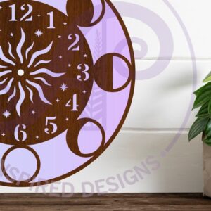 Intra απο ξύλο plywood 3mm-4mm πάχος – Φάσεις του Ρολόι της Σελήνης Ρολόι Τοίχου Δίασταση 40x30 cm INTRAFABR-123653068