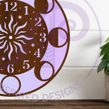 Intra απο ξύλο plywood 3mm-4mm πάχος – Φάσεις του Ρολόι της Σελήνης Ρολόι Τοίχου Δίασταση  40x30 cm INTRAFABR-123653068 - Image 1