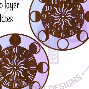 Intra απο ξύλο plywood 3mm-4mm πάχος – Φάσεις του Ρολόι της Σελήνης Ρολόι Τοίχου Δίασταση  40x30 cm INTRAFABR-123653068 - Image 4