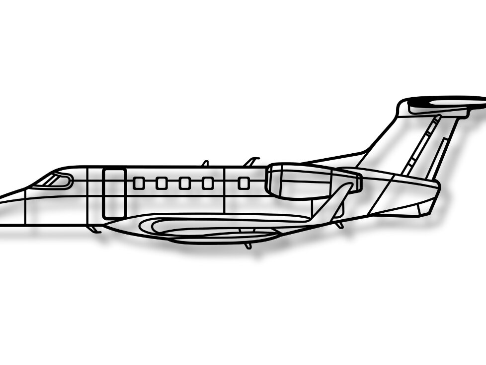 Intra απο ξύλο plywood 3mm-4mm πάχος – Phenom 300 Aircraft Silhouette Δίασταση  20x20 cm INTRAFABR-117412264