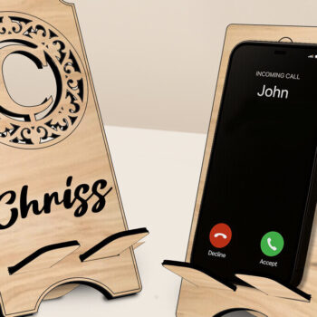 Intra απο ξύλο plywood 3mm-4mm πάχος – Θήκη τηλεφώνου Γράμμα C Μονόγραμμα Alpha Δίασταση  20x20 cm INTRAFABR-122976545 - Image 2