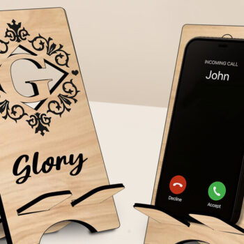 Intra απο ξύλο plywood 3mm-4mm πάχος – Βάση τηλεφώνου Letter G Monogram Stand Δίασταση  20x20 cm INTRAFABR-122808824 - Image 1