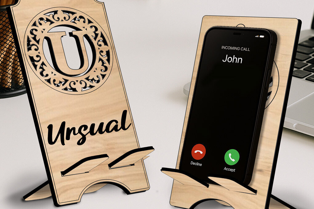 Intra απο ξύλο plywood 3mm-4mm πάχος – Γράμμα θήκης τηλεφώνου U Fleur-de-lis Δίασταση  20x20 cm INTRAFABR-123041134