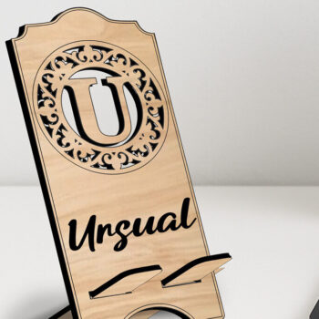 Intra απο ξύλο plywood 3mm-4mm πάχος – Γράμμα θήκης τηλεφώνου U Fleur-de-lis Δίασταση  20x20 cm INTRAFABR-123041134 - Image 2