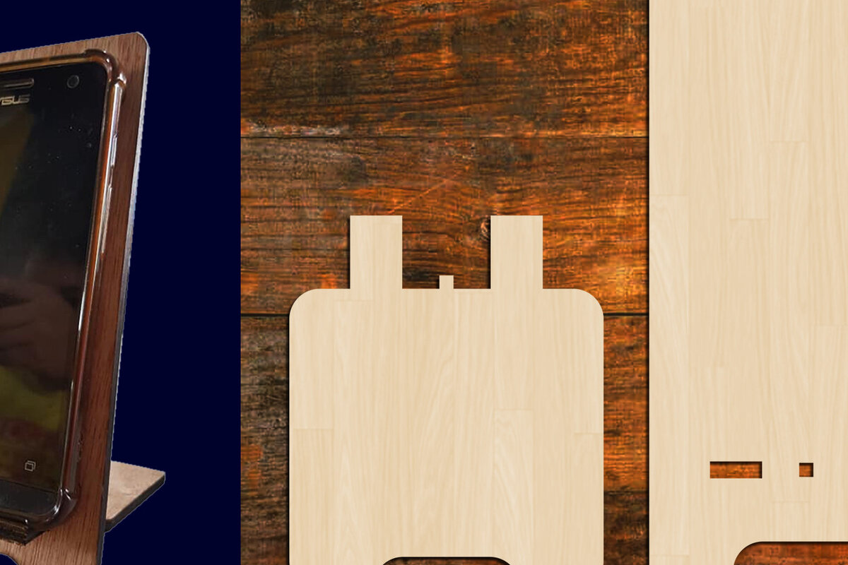 Intra απο ξύλο plywood 3mm-4mm πάχος – Μοτίβο κοπής με λέιζερ βάση στήριξης τηλεφώνου Δίασταση  20x20 cm INTRAFABR-23184815