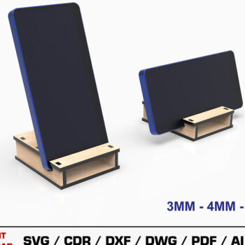 Intra απο ξύλο plywood 3mm-4mm πάχος – Αρχείο κοπής με λέιζερ βάσης τηλεφώνου, θήκη τηλεφώνου Δίασταση 20x20 cm INTRAFABR-108458784 - Image 1