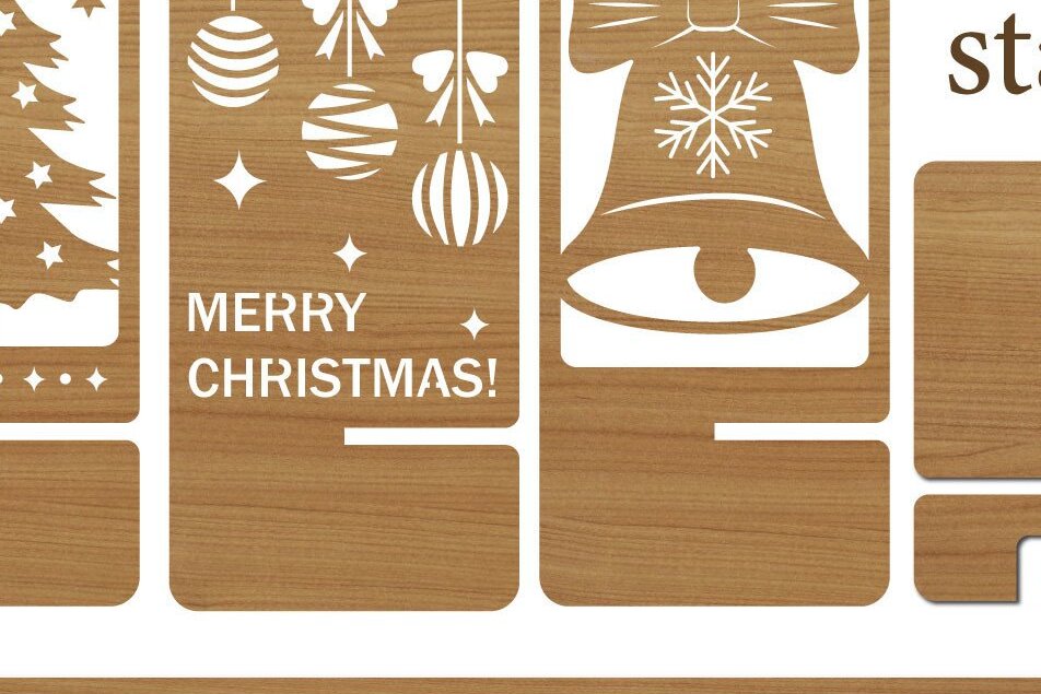 Intra απο ξύλο plywood 3mm-4mm πάχος – Πρότυπο βάσης τηλεφώνου Χριστούγεννα Δίασταση  20x20 cm INTRAFABR-44004683