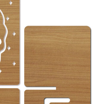 Intra απο ξύλο plywood 3mm-4mm πάχος – Πρότυπο βάσης τηλεφώνου με αποκοπή Δίασταση  20x20 cm INTRAFABR-15964825 - Image 2