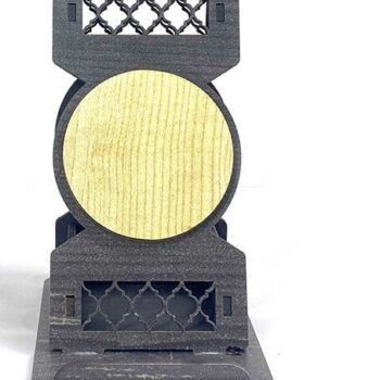 Intra απο ξύλο plywood 3mm-4mm πάχος – Βάση τηλεφώνου με ρολόι, θήκη τηλεφώνου Δίασταση 20x20 cm INTRAFABR-38044943 - Image 4