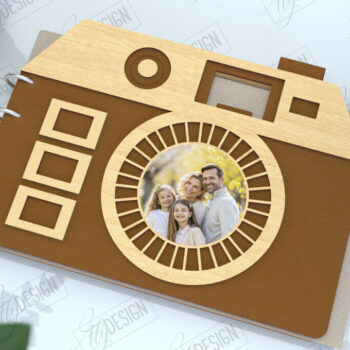 Intra απο ξύλο plywood 3mm-4mm πάχος – Εξώφυλλο άλμπουμ φωτογραφιών | Αρχείο CNC Δίασταση  20x20 cm INTRAFABR-122605913 - Image 1