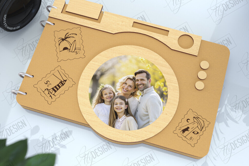 Intra απο ξύλο plywood 3mm-4mm πάχος – Εξώφυλλο άλμπουμ φωτογραφιών|Σχήμα κάμερας Δίασταση  20x20 cm INTRAFABR-122453875