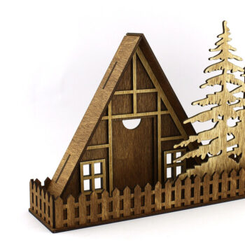 Intra απο ξύλο plywood 3mm-4mm πάχος – Κορνίζα "Cottage". Αρχείο κοπής με λέιζερ Δίασταση  20x20 cm INTRAFABR-99041373 - Image 1