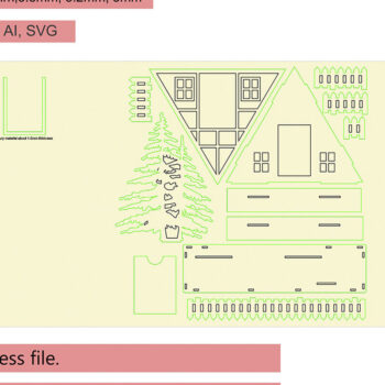 Intra απο ξύλο plywood 3mm-4mm πάχος – Κορνίζα "Cottage". Αρχείο κοπής με λέιζερ Δίασταση  20x20 cm INTRAFABR-99041373 - Image 9