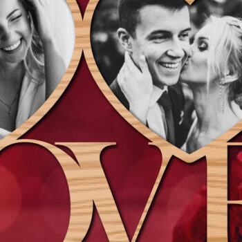 Intra απο ξύλο plywood 3mm-4mm πάχος – Πακέτο φωτογραφιών για την Ημέρα του Αγίου Βαλεντίνου Δίασταση  20x20 cm INTRAFABR-57266783 - Image 1