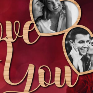 Intra απο ξύλο plywood 3mm-4mm πάχος – Κορνίζα για την Ημέρα του Αγίου Βαλεντίνου Δίασταση  20x20 cm INTRAFABR-57246120