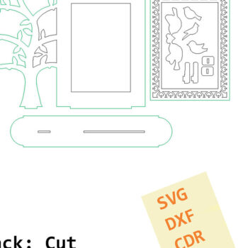 Intra απο ξύλο plywood 3mm-4mm πάχος – Κορνίζα φωτογραφιών. Αρχείο κοπής με λέιζερ Δίασταση  20x20 cm INTRAFABR-93793992 - Image 8