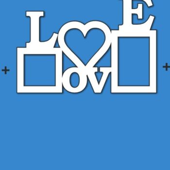 Intra απο ξύλο plywood 3mm-4mm πάχος – Κορνίζα "Love and Heart" Δίασταση  20x20 cm INTRAFABR-119637283 - Image 3