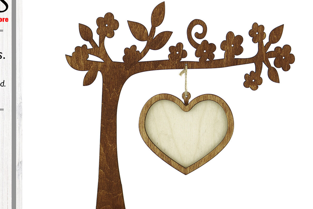 Intra απο ξύλο plywood 3mm-4mm πάχος – Κορνίζα "Love". Αρχείο κοπής με λέιζερ Δίασταση  20x20 cm INTRAFABR-95707115