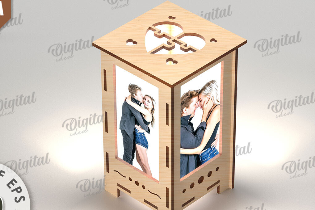 Intra απο ξύλο plywood 3mm-4mm πάχος – Κορνίζα φωτογραφιών Nightlight Δίασταση  20x20 cm INTRAFABR-115952906