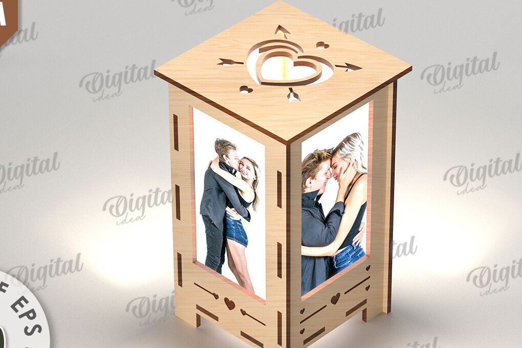 Intra απο ξύλο plywood 3mm-4mm πάχος – Κορνίζα φωτογραφιών Nightlight Δίασταση  20x20 cm INTRAFABR-115954191