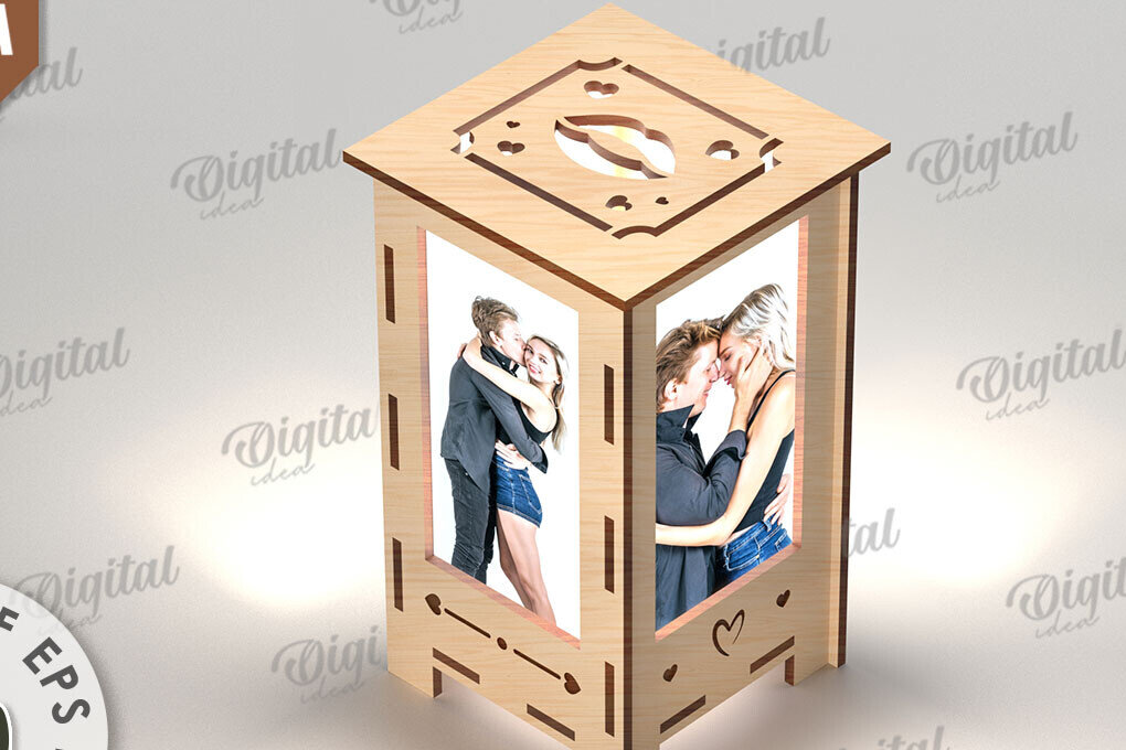 Intra απο ξύλο plywood 3mm-4mm πάχος – Κορνίζα φωτογραφιών Nightlight Δίασταση  20x20 cm INTRAFABR-115954651