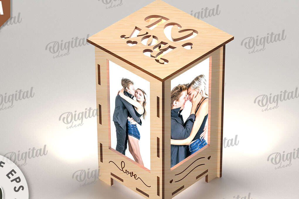 Intra απο ξύλο plywood 3mm-4mm πάχος – Κορνίζα φωτογραφιών Nightlight Δίασταση  20x20 cm INTRAFABR-115954698