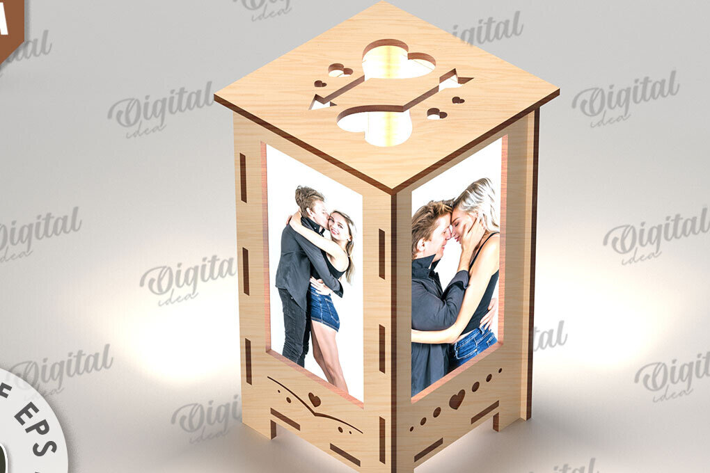 Intra απο ξύλο plywood 3mm-4mm πάχος – Κορνίζα φωτογραφιών Nightlight Δίασταση  20x20 cm INTRAFABR-115954763