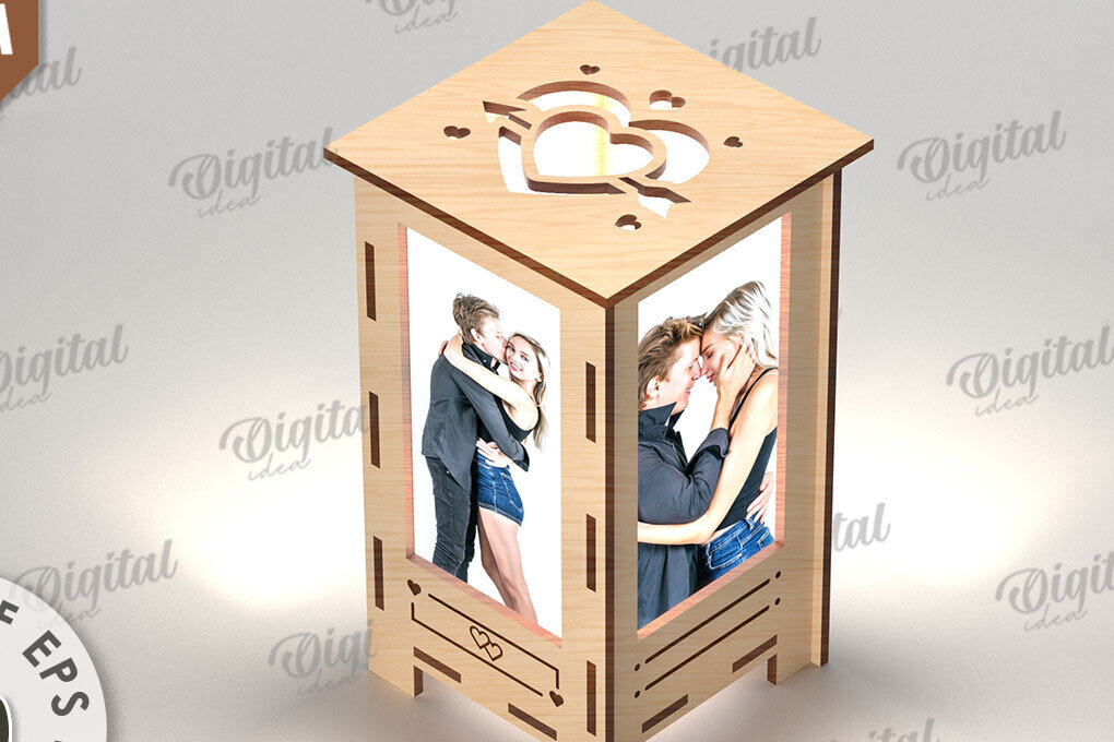 Intra απο ξύλο plywood 3mm-4mm πάχος – Κορνίζα φωτογραφιών Nightlight Δίασταση  20x20 cm INTRAFABR-115954812