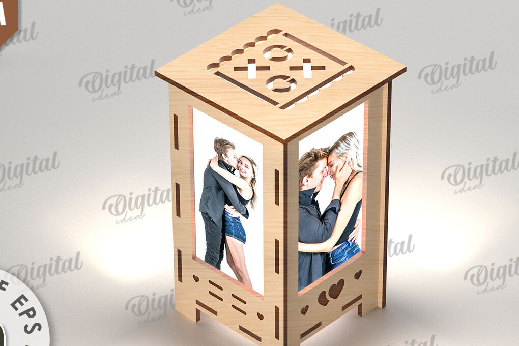 Intra απο ξύλο plywood 3mm-4mm πάχος – Κορνίζα φωτογραφιών Nightlight Δίασταση  20x20 cm INTRAFABR-115952856