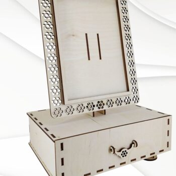 Intra απο ξύλο plywood 3mm-4mm πάχος – Κορνίζα φωτογραφιών με κουτί αποθήκευσης Δίασταση  20x20 cm INTRAFABR-30428682 - Image 1