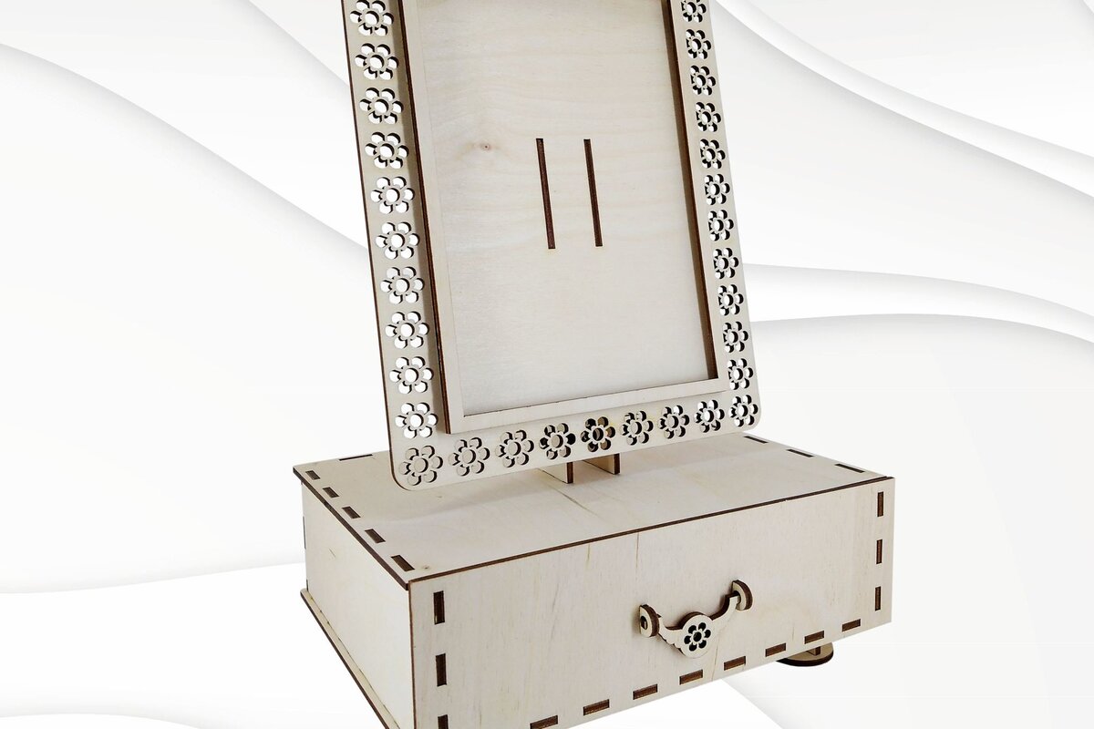 Intra απο ξύλο plywood 3mm-4mm πάχος – Κορνίζα φωτογραφιών με κουτί αποθήκευσης Δίασταση  20x20 cm INTRAFABR-30428682